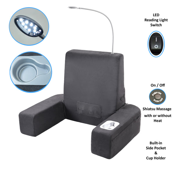 Carepeutic Backrest Bed Lounger with Soothing Warm Shiatsu Massage