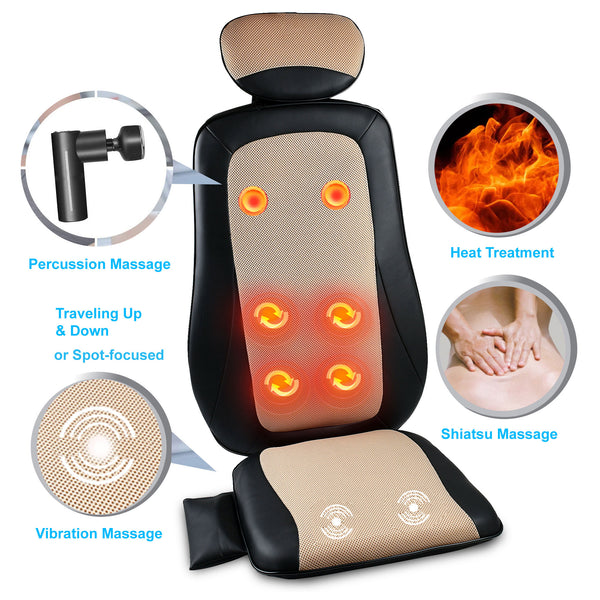 Carepeutic Kneading Rolling Vibration Massage Chair Cushion