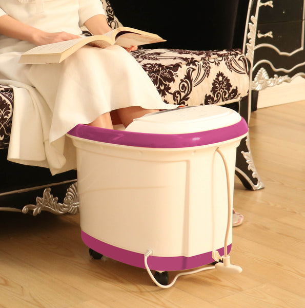 Carepeutic Touch Screen Water-Jet Foot and Leg Spa Bath Massager, Purple/White