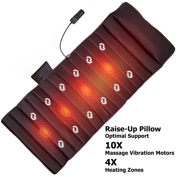 Carepeutic Targeted Zone Deluxe Full Body Vibration Massage Mat with Heat