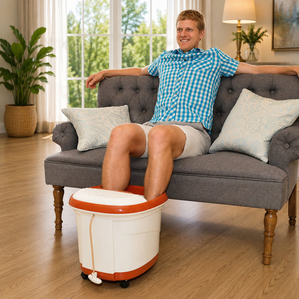 Carepeutic Touch Screen Water-Jet Foot and Leg SpaBath Massager, Brown/White