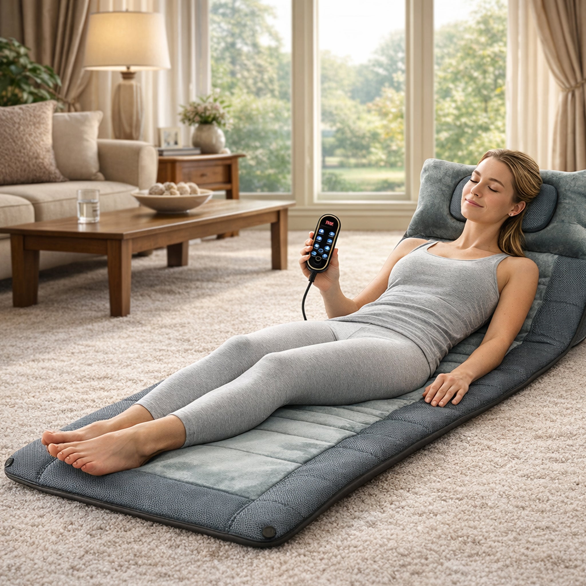 SEVEN BEAUTY リラクゼーションマット Carepeutic Luxury Comfort Full Body Massage Mat with Heat, 10