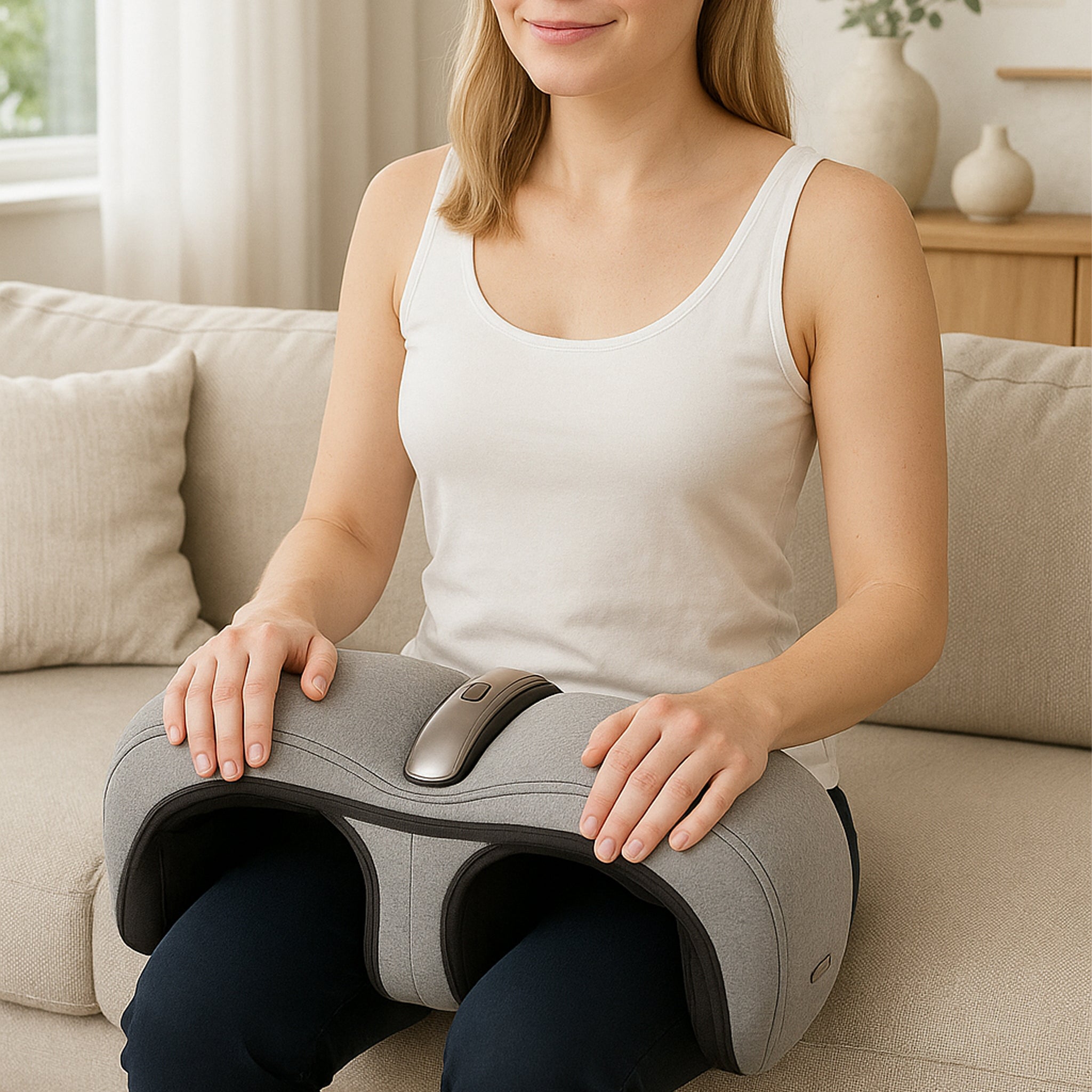 Carepeutic Deluxe Dual Action Knee or Calf Massager with Kneading Vibration and Heat Therapy KH353