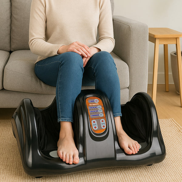 Carepeutic Deluxe Kneading Rolling Shiatsu Foot Massager (Burl-Wood)