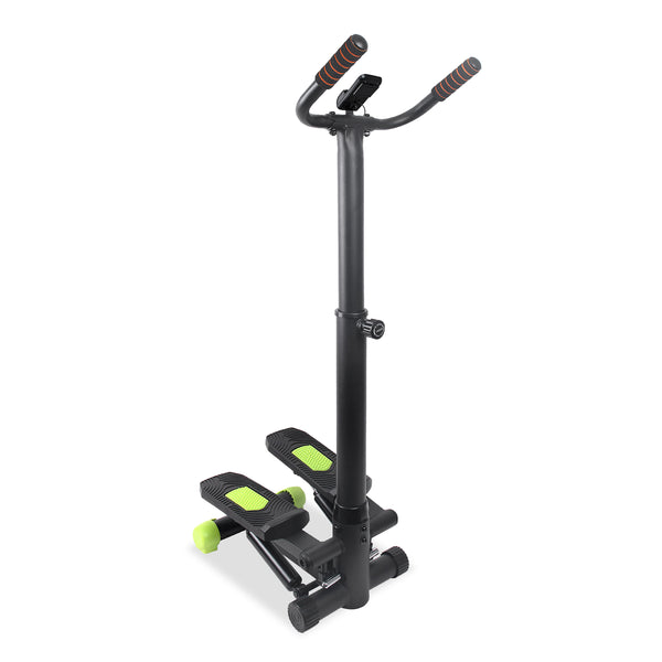 BetaFlex Stand-Up Hydraulic Workout Stepper with Handlebar, LCD Pedometer, and Smartphone Holder