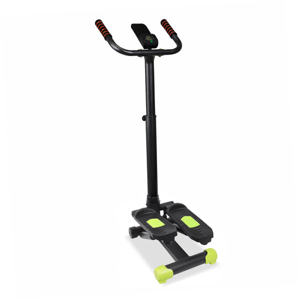 BetaFlex Stand-Up Hydraulic Workout Stepper with Handlebar, LCD Pedometer, and Smartphone Holder