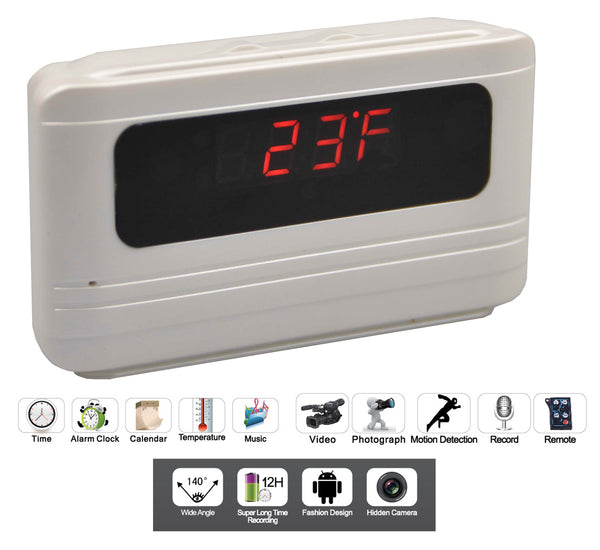 Secuvox® Motion Detection HD Camera Talking Alarm Clock