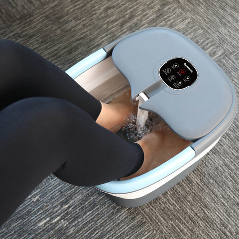 Carepeutic Collapsible Automatic Foot Spa Massager with Remote and Red Light Therapy