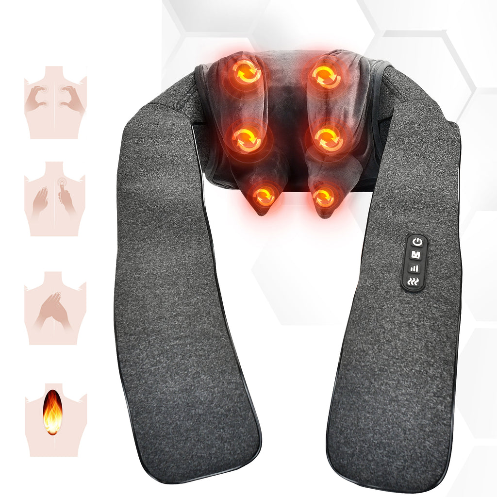 Snailax Shiatsu Neck and Shoulder Massager - Back Massager with Heat, Deep  Kneading Electric Massage Pillow for Neck, Back, Shoulder,Foot,Body Black
