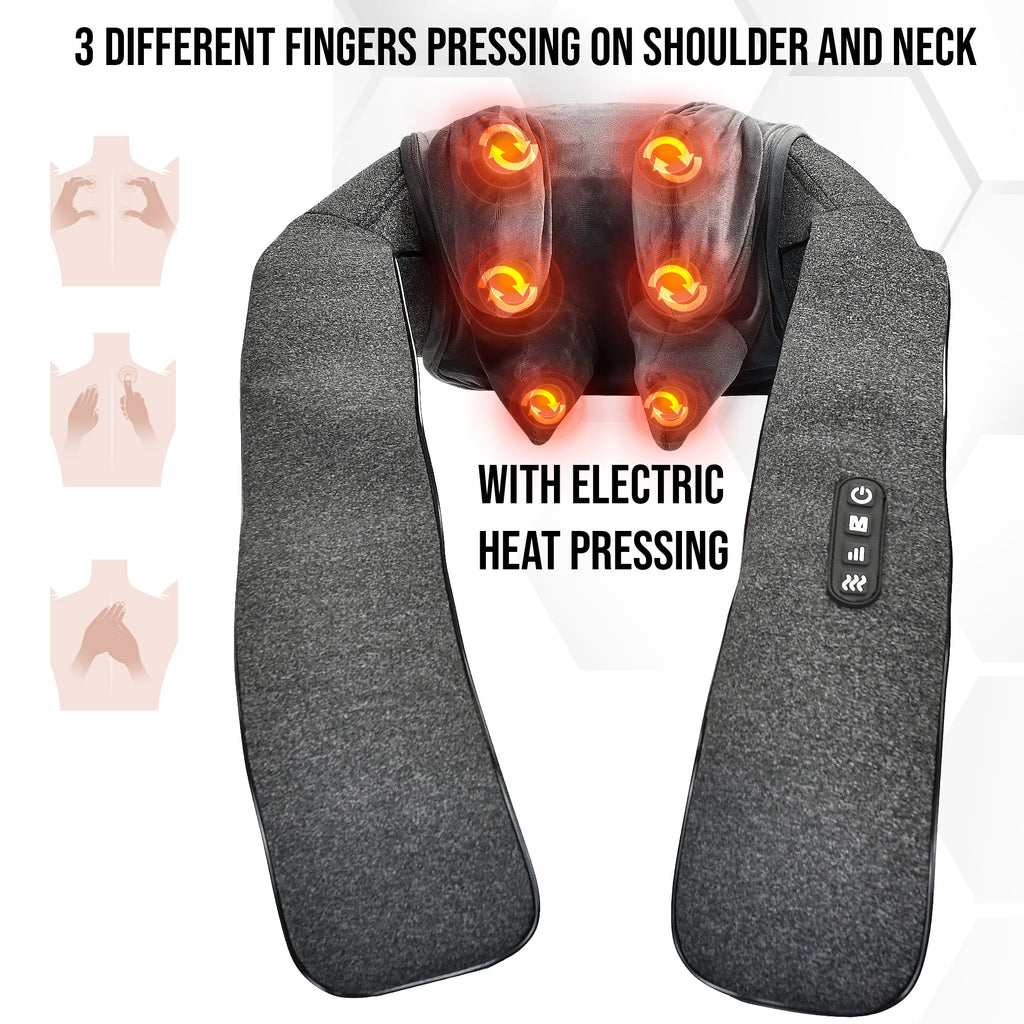 Neck And Shoulder Massager With Heat, Electric Deep Tissue 5D Kneading  Shiatsu